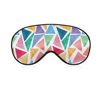 Aquarelle Triangle motif drôle sommeil masque pour les yeux doux bandeau yeux couverture avec sangle réglable nuit visière pour hommes femmes