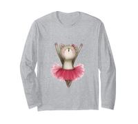 Aquarelle Tutu Rose Danse Ballerine Ours Mignon Manche Longue