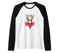 Aquarelle Tutu Rose Danse Ballerine Ours Mignon Manche Raglan