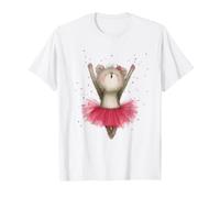 Aquarelle Tutu Rose Danse Ballerine Ours Mignon T-Shirt