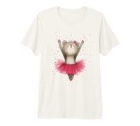 Aquarelle Tutu Rose Danse Ballerine Ours Mignon T-Shirt Haut de Gamme