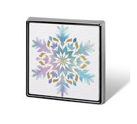 Aquarelle Unique Délicat Flocon de Neige Bleu Or Unisexe Broches & Épingles Carré Léger Revers Badge Bijoux pour Vêtements Châle Chapeau