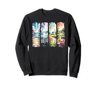 Aquarelle Vacances d'été Plage Voile Pays Sweatshirt