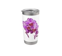 Aquarelle Vanda Orchidée Magenta Formes de fleurs Mania Orchidée Gobelet isotherme en acier inoxydable double paroi