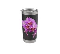 Aquarelle Vanda Orchidée Magenta Formes de fleurs Mania Orchidée Gobelet isotherme en acier inoxydable double paroi