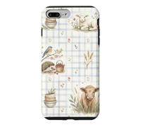 Aquarelle Veau Agneau Hérisson Oiseaux Ferme Campagne Coque pour iPhone 7 Plus/8 Plus