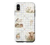 Aquarelle Veau Agneau Hérisson Oiseaux Ferme Campagne Coque pour iPhone XS Max