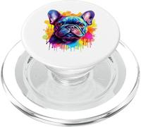 Aquarelle vibrante Bouledogue français pour Amoureux des Chiens PopSockets PopGrip pour MagSafe