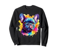 Aquarelle vibrante Bouledogue français pour Amoureux des Chiens Sweatshirt