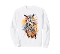 Aquarelle vibrante Hibou Oiseau éclaboussure Illustration Sweatshirt