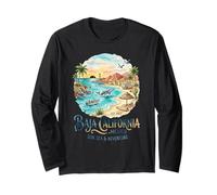 Aquarelle Vintage Baja California Mexico Manche Longue