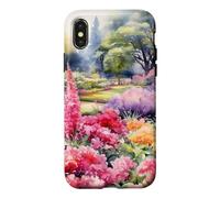 Aquarelle Violette et Rose Wildflower Coque pour iPhone X/XS