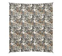 Aquarelle Wild Duck Olive Dark Grey Beach Cabana UPF50 Pare-soleil facile à installer avec sacs de sable et pelle pour le camping, les pique-niques, le jardin