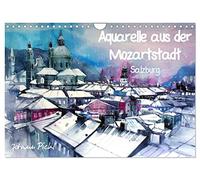 Aquarelles de Salzbourg, la ville de Mozart, Version française (Calendrier mural 2026 DIN A4 portrait), Calendrier CALVENDO mensuel