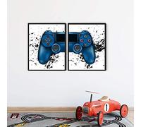 Aquarelles garçons jeu affiche impression manette de jeu illustration mur art photo manette de jeu toile peinture enfants décor à la maison 15,7 "x 23,6" (40x60 cm) x2 sans cadre