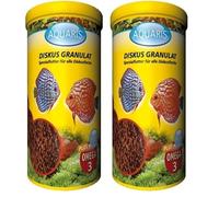 AQUARIS DISKUS GRANULÉS - Nourriture pour Poissons Discus. Aliment Complet pour Poissons d’Aquarium, digeste et Riche en protéines. Ne Trouble Pas l’Eau - 250 ML / 110 g (Lot de 2)
