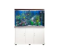 Aquarium à bords Blanc & Noisette, Kit de Démarrage, Meuble de support Blanc Blanc G