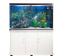 Aquarium à bords Blanc & Noisette, Kit de Démarrage, Meuble de support Blanc Blanc G