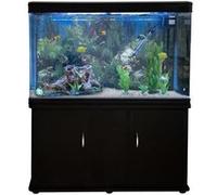 Aquarium 300 Litres - Noir - Kit de démarrage - Graviers Blanc