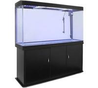 Aquarium à bords Noir de 300 Litres avec Meuble de Support Noir