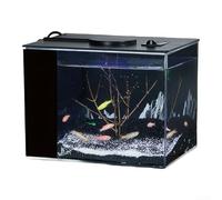 Aquarium à circulation automatique, cylindre en plastique à débit de 160 l/h avec filtre latéral intégré, éclairage LED réglable, fabrication de vagues, filtration améliorant l'oxygène pour une