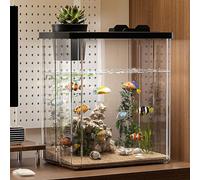 Aquarium à poissons, aquarium de bureau, petit aquarium, filtre créatif, eau qui coule silencieusement, micro paysage, bureau de bureau, mobilier de maison, aquarium chauffé, A, L