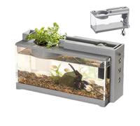 Aquarium à poissons de combat - Bocal à poisson silencieux - Mini aquarium décoratif - Vintage - Avec pompe - Pour tortues, mousses et crustacés