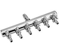 Aquarium Air Flow Splitter Fish Tank Soupape de contrôle de l'air en Acier Inoxydable Aquarium Oxygen Distributor Fish Tank Pompe à air Accessoires(6 Voies)