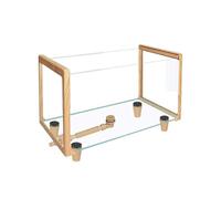 Aquarium Aquarium à Tortues à Cadre en Bois Réservoir à Poissons en Verre Ultra Blanc Réservoir de mélange de Tortues à Poissons en Verre Transparent Aquascape Bac à Poisson(40x21x24cm)