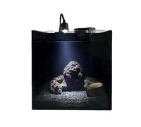 Aquarium Aquarium carré en Verre noirPetit Aquarium de Bureau en Verre Monobloc avec Accessoires Bac à Poisson