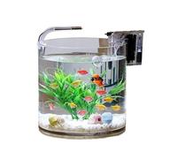 Aquarium Aquarium de Poissons en Verre Transparent, Salon, Bureau, Aquarium de Poissons cylindrique, Aquascape, Aquarium en Verre Bac à Poisson(25x25cm)