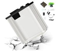 Aquarium - Aquarium de poissons | Kits de démarrage pour aquarium Poisson Betta Crevettes | Petit Aquarium Betta en acrylique avec pompe à Air et lumière d'ambiance, réservoir d'aquarium Compact moder