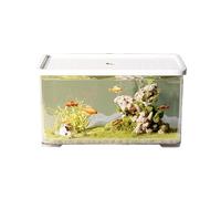 Aquarium Aquarium en Acrylique Transparent avec Couvercle Blanc Petit Aquarium de Bureau for Salon décoratif for Tortue