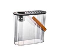 Aquarium Aquarium en Acrylique Transparent avec Couvercle Respirant et poignée de Transport Facile à déplacer for Salon, Bureau, jardinière décorative for Aquarium Bac à Poisson(Noir)