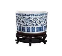 Aquarium Aquarium en céramique rétro Chinois for Tortues, réservoir d'alimentation for Jardin extérieur, terrasse, Aquarium en céramique, Salon, Bureau, décoration de Bureau Bac à Poisson(42x27cm)