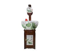 Aquarium Aquarium Fish Tank Style Chinois Armoire en Céramique Type Pastel Lotus Goldfish Tank Sol Débit Réservoir d'eau Maison Porche Salon Poisson Culture Bol Fish Tank Décorations