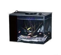 Aquarium avec filtre auto-circulant, lumière LED, débit 160 l/h, système écologique compact pour bureau à domicile (S)