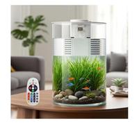 Aquarium avec Filtre et éclairage LED Multicolore 11 L / 3 gallons Complet Bocal Poisson Petit Aquarium 360° Fish Tank Petits