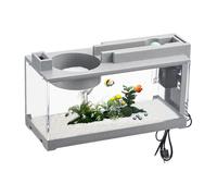 aquarium - Beta Fish Tank, décoratif rétro silencieux | Petit aquarium avec pompe à air pour poissons Betta, crevettes, poissons rouges, tortues, reptiles, crevettes, mousse, crabe, décoration de