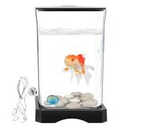 Aquarium Betta - Acrylique | Aquarium Betta | Petit Ensemble Aquaríum en Verre Fish Tanĸ| Áquarium Nano Glass avec Filtre pour crevettes, Crabe, araignée, décor de Bureau