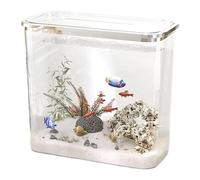 Aquarium Betta, Petit Aquarium - Aquarium de Bureau Transparent créatif,Réservoir d'aquarium de Poissons léger, réservoir de Tortue de Paysage décoratif pour la décoration de Bureau