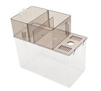 Aquarium Betta, Portable et Léger, Design Transparent, Nettoyage Facile, Système de Filtration en 2 Parties, pour Poisson Tortue Reptile, adapté pour Table ou Bureau, en Plastique