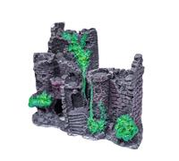 Aquarium Castle Decoration - Resin Castle Landscaping Decor, Decorative Stone Cave Cover House with Realistic Ancient Design, Betta Fish Sanctuary, Turtle Tank Accessory for Freshwater and Saltwater