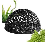 Aquarium Cave, Hollow Fish Hiding House Shelter, Natural Look Breeding Resting Spot for Shrimp, Turtle, Betta, Saltwater, Freshwater, Home Tank, Daily Aquatic Care, Breeder Setup, 10.3x10.3x5.5cm