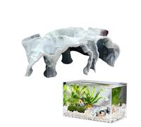 Aquarium Cave, Pleco Breeding Shelter, Naturalistic Fish Tank Decor, Molting Shrimp Protection, Ceramic Tunnel for Betta, Cory, Cichlid, Guppy, Underwater Landscape, 9.84x5.12x3.54 inches
