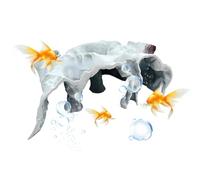 Aquarium Cave, Pleco Shelter, Fish Tank Decoration, Natural Look Breeding, 9.84x5.12x3.54 inches, Safe Resting Spot, for Betta, Guppy, Cory, Cichlid, Reptile Habitat Setup