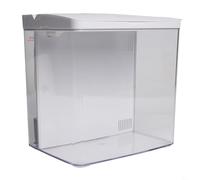 Aquarium compact en acrylique avec lumières LED réglables et pompe silencieuse pour petites créatures aquatiques comme Betta et crevettes sur bureau ou étagère en finition noire (blanc)
