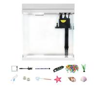 Aquarium Complet, 30 * 20 * 30 cm Mini Boîte Écologique 15L avec Tube LED Tricolore Pompe à Eau Silencieuse Système de Filtration Et Circulation d'eau Kit de Démarrage pour Aquarium pour Décoration
