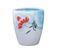Aquarium Complet Réservoir de Poissons en céramique à Motif de Lotus Chinois Vintage, Ornement de salon, Pot de Fleurs en céramique sans Trous Bac à Poisson(M)