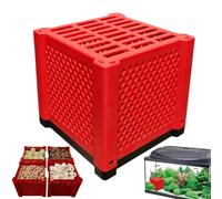 Aquarium Cube Filter Box with Activated Carbon, Water Purifier Storage Case | for Fish Tank Pond, Modular Stackable Filter Media organ-iser with Multi-Layer Filtration, Sturdy PVC Aquarium Accessories